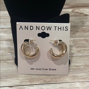 And Now This 18K Gold Over Brass Hoop Earrings